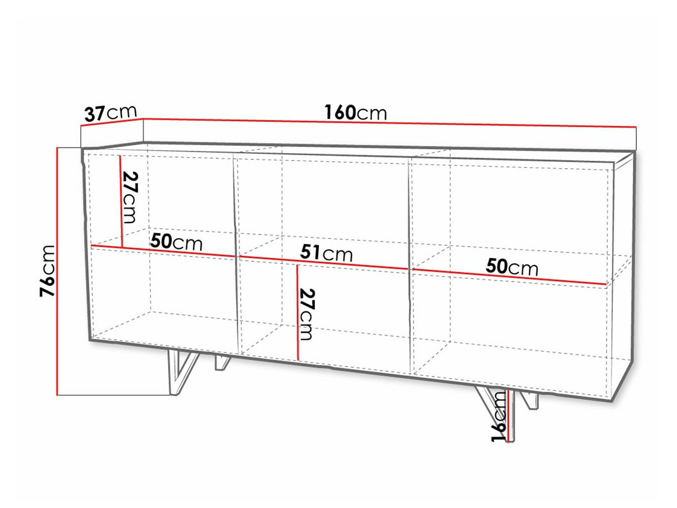 Sideboard Audis (Weiss + Weiss glänzend)