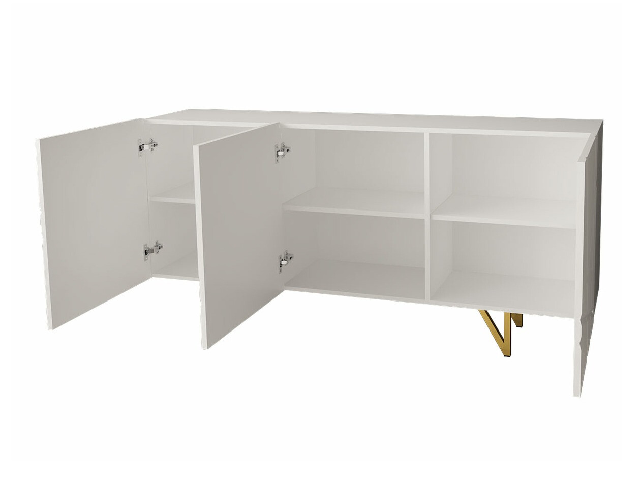 Wohnzimmer-Sets Audis (Weiss + Weiss glänzend)