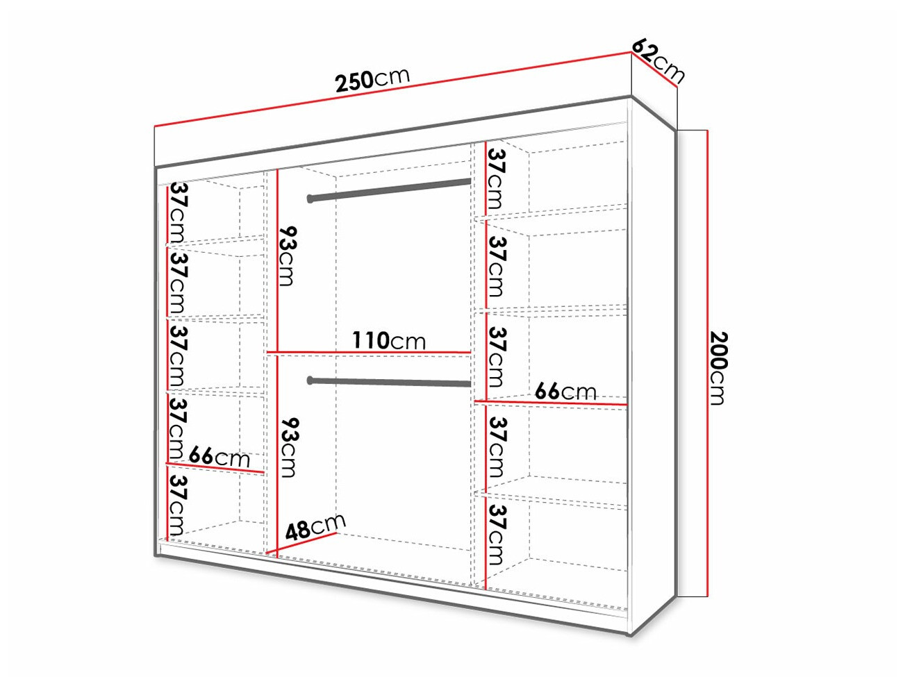 Kleiderschrank Anulio III (Weiss)