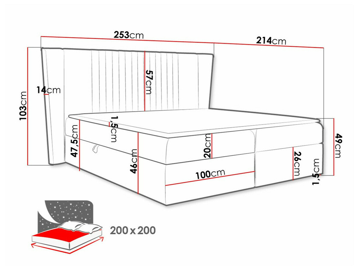 Boxspringbett Baltimore 184 (Magic Velvet 2209)