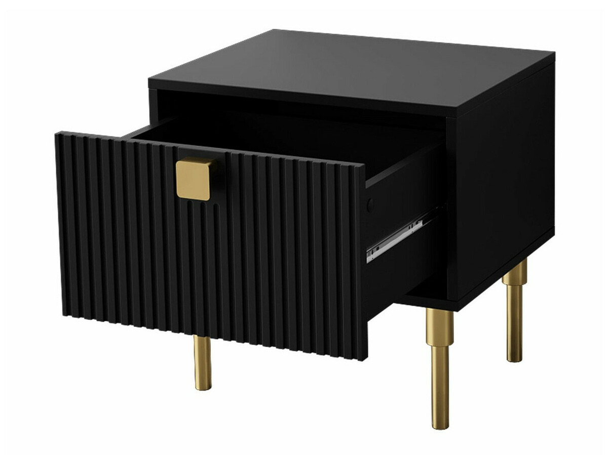 Nachttisch Merced S103 (Schwarz + Gold)
