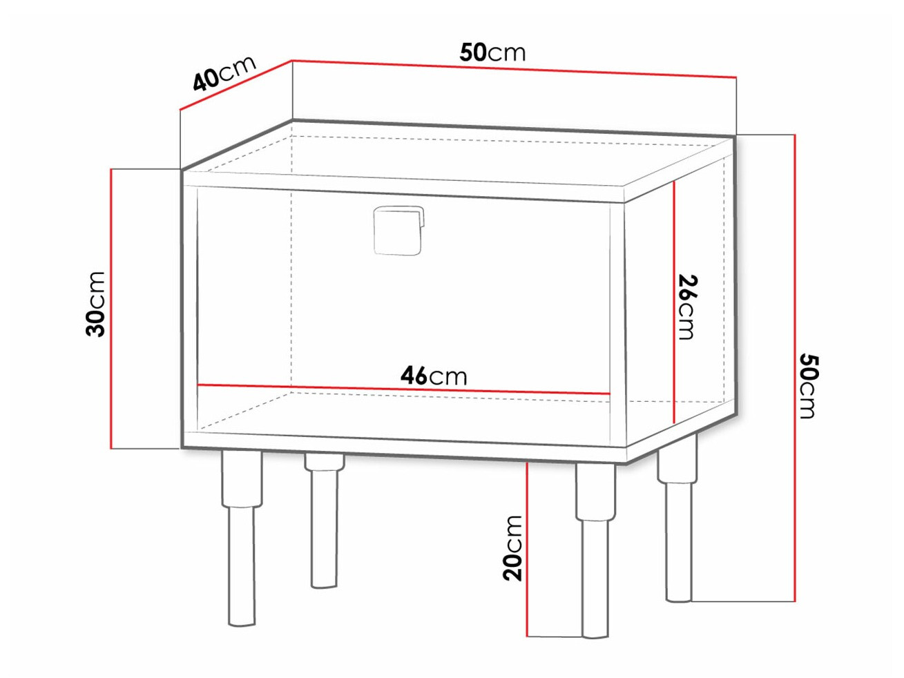 Nachttisch Merced S103 (Schwarz + Gold)