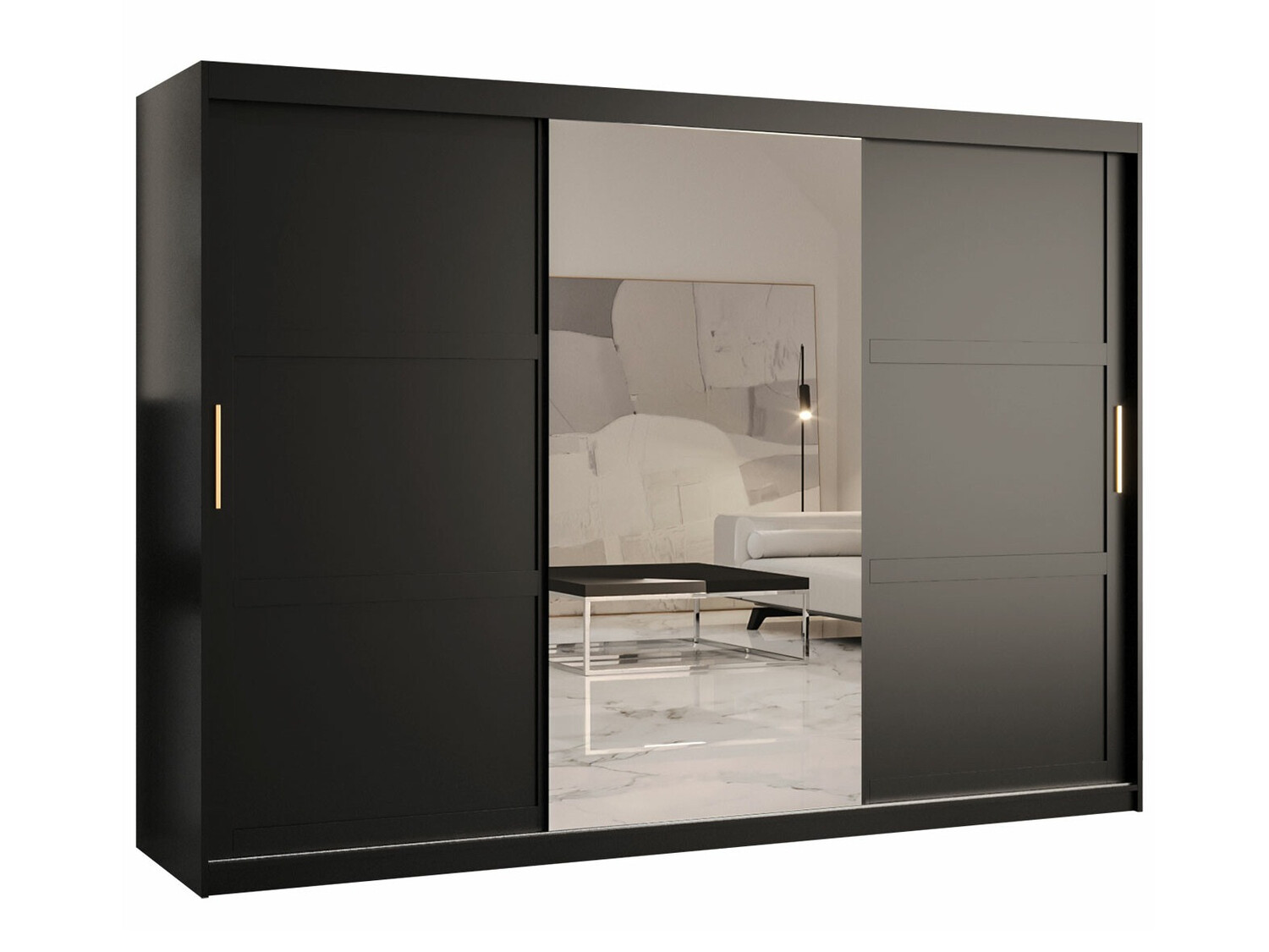 Kleiderschrank Ferfere 105 (Schwarz)