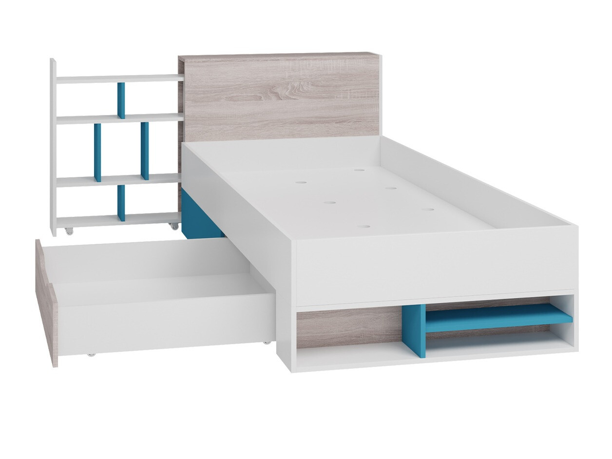 Kinderzimmer-Set Camteso 114 (Schwarz + Eichenholzoptik + Beige)