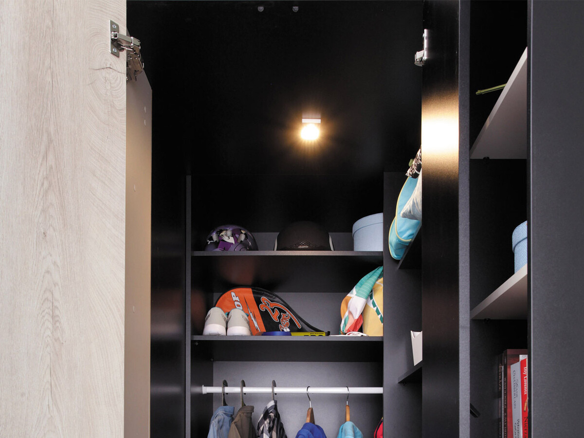 Kinderzimmer-Set Camteso 115 (Weiss + Eichenholzoptik + Türkis)