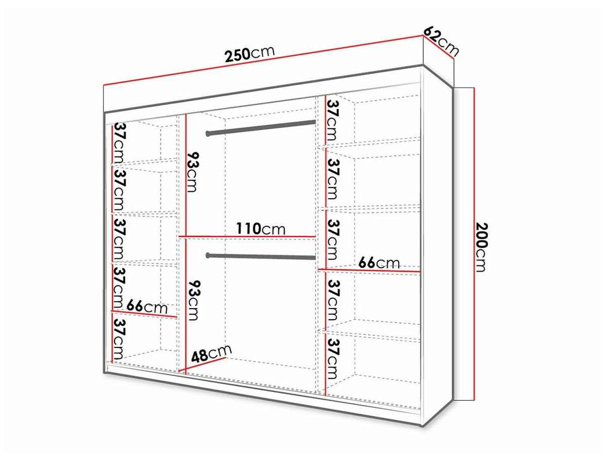 Kleiderschrank Anulio II (Schwarz)