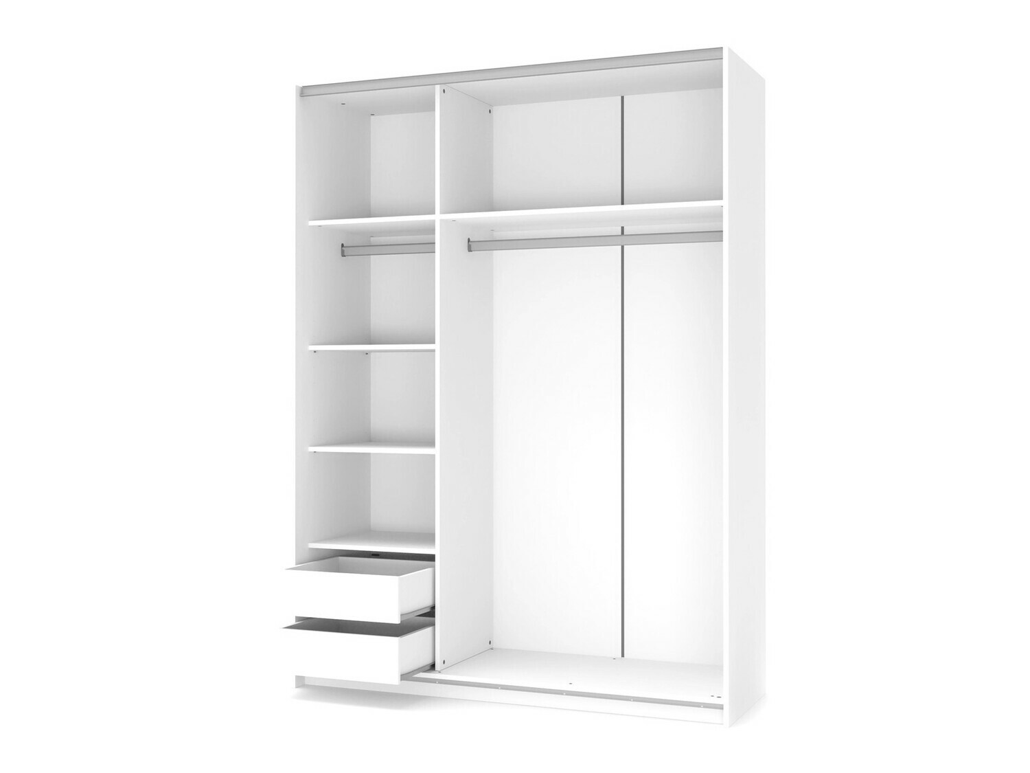 Kleiderschrank Cirveso 110 (Sonoma eichenholz + Weiss glänzend)