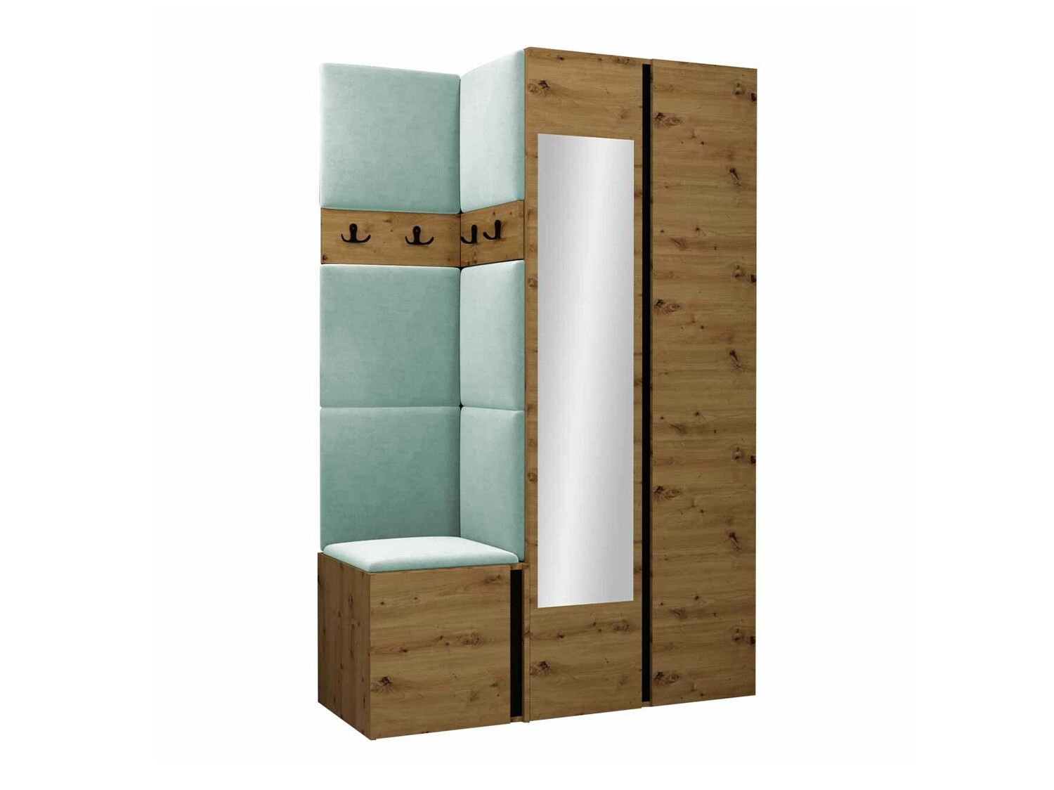 Flurgarnitur Pinis XXVI (Artisan Eichenholzoptik + Schwarz)