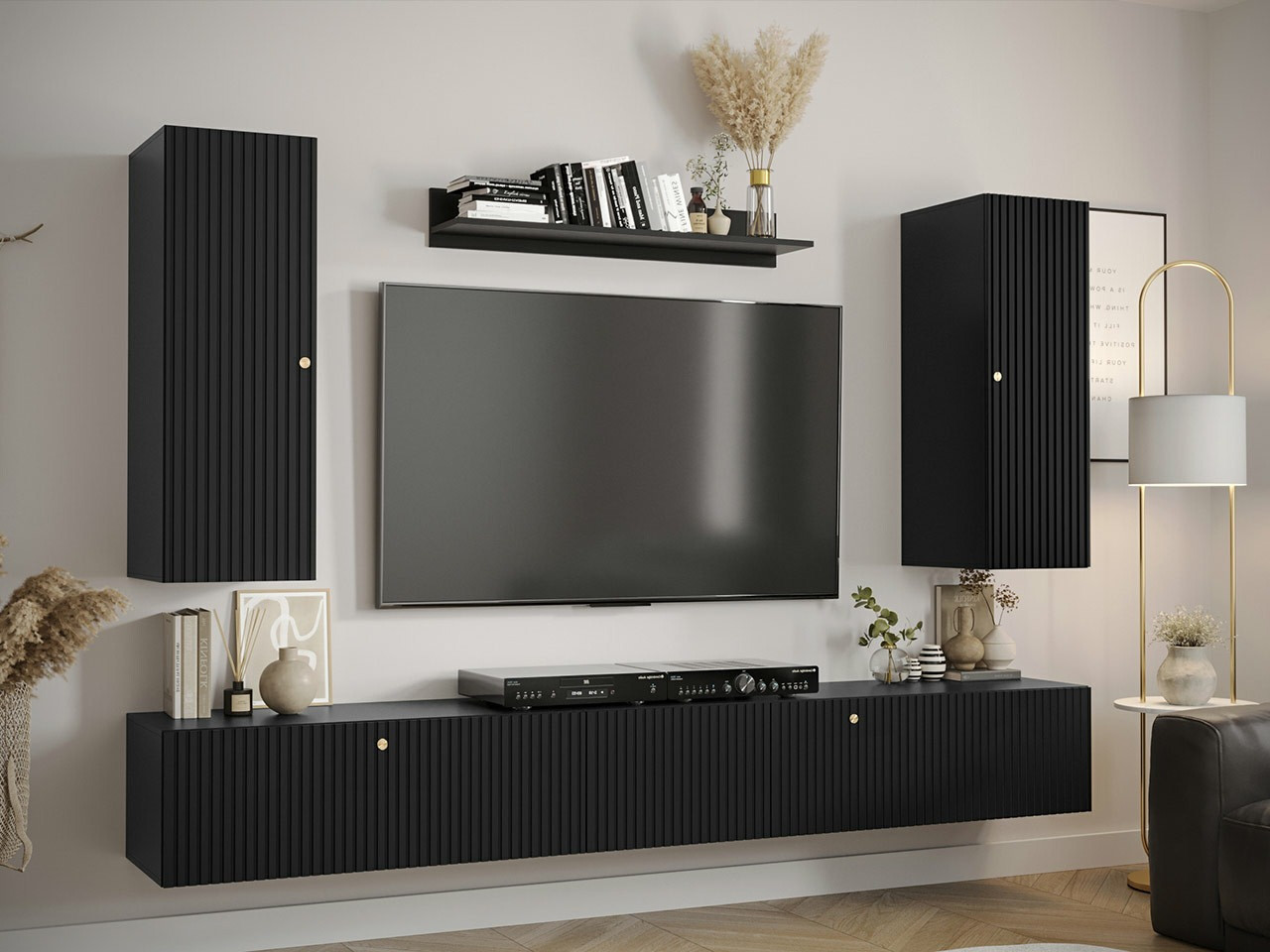 Wohnzimmer-Sets Anulio II (Schwarz)