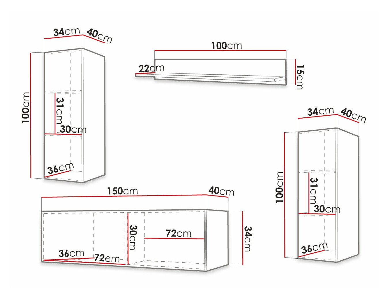 Wohnzimmer-Sets Anulio IX (Schwarz)