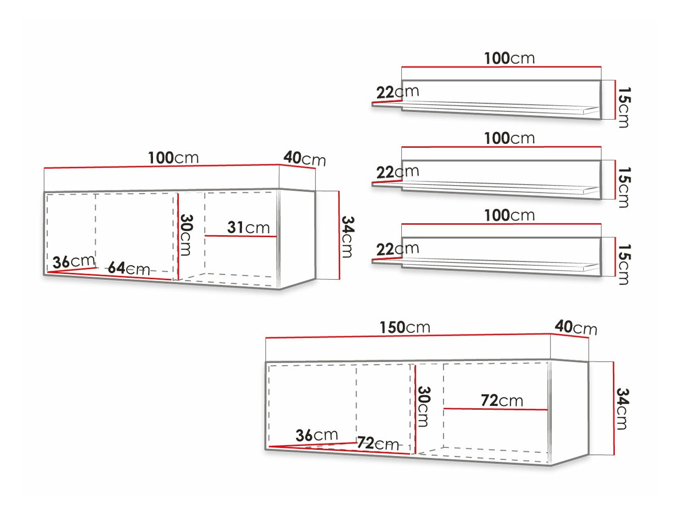 Wohnzimmer-Sets Anulio X (Schwarz)