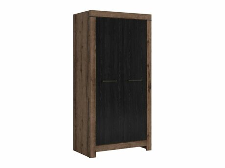 Kleiderschrank Dunfelu 111 (Monastery Eichenholzoptik + Eichenholzoptik schwarz)