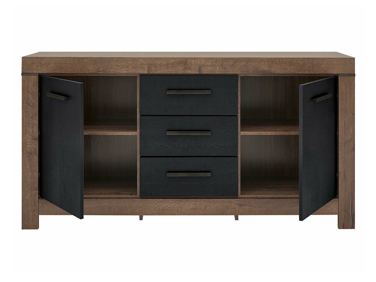 Kommode Dunfelu 100 (Klostereiche + Schwarze Eiche)