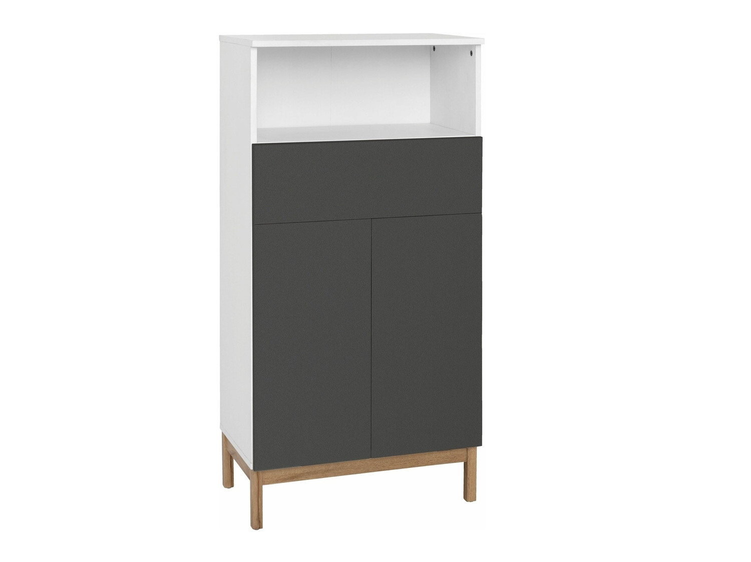 Stehender Badezimmerschrank Tolcami 104 (Weiss + Anthrazit)