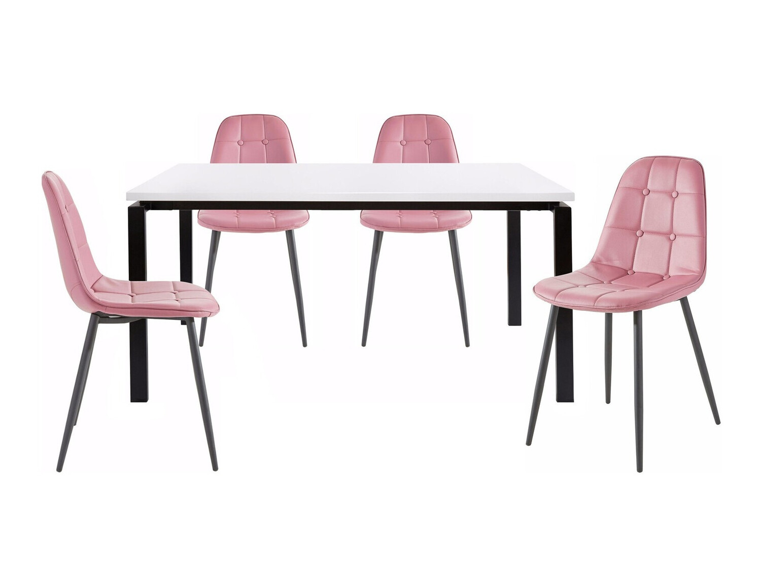 Essgruppe Denton 275 (Weiss + Schwarz + Rosa)