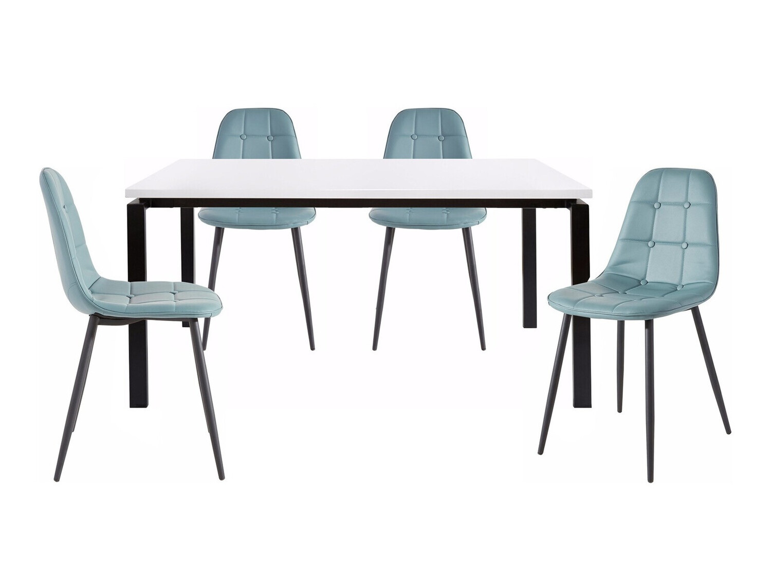 Essgruppe Denton 275 (Weiss + Schwarz + Türkis)