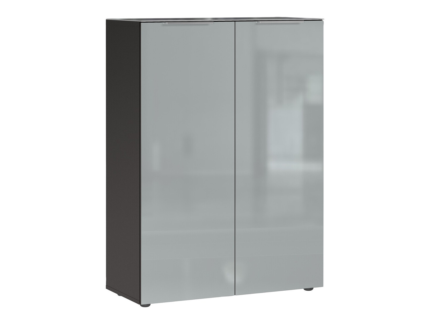 Schuhregal Fivsori 105 (Grau glänzend + Graphit)