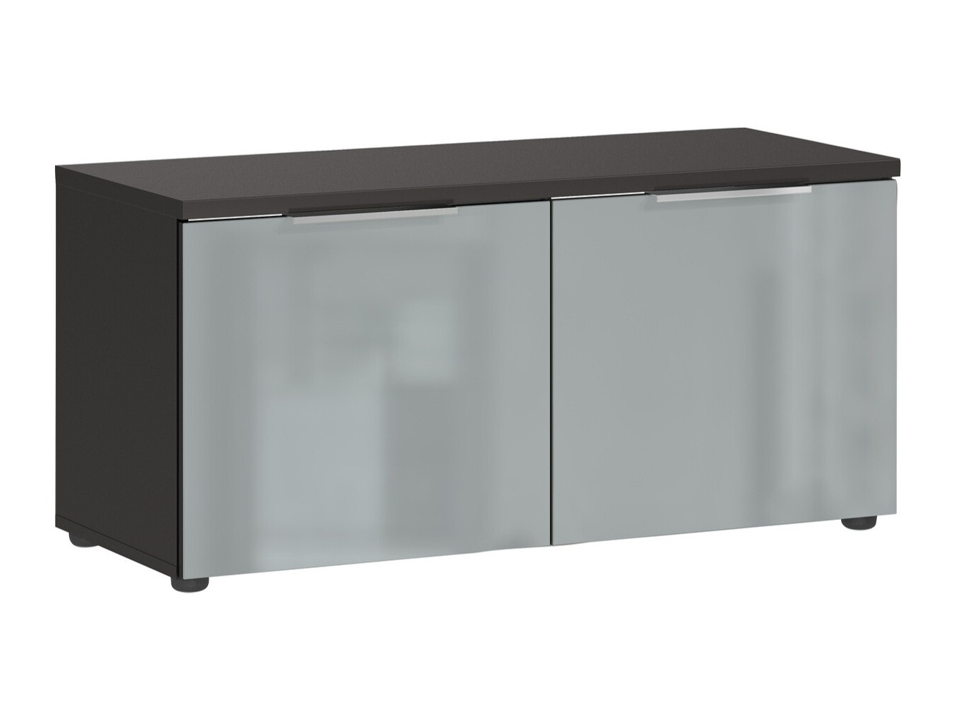 Schuhschrank Fivsori 106 (Grau glänzend + Graphit)