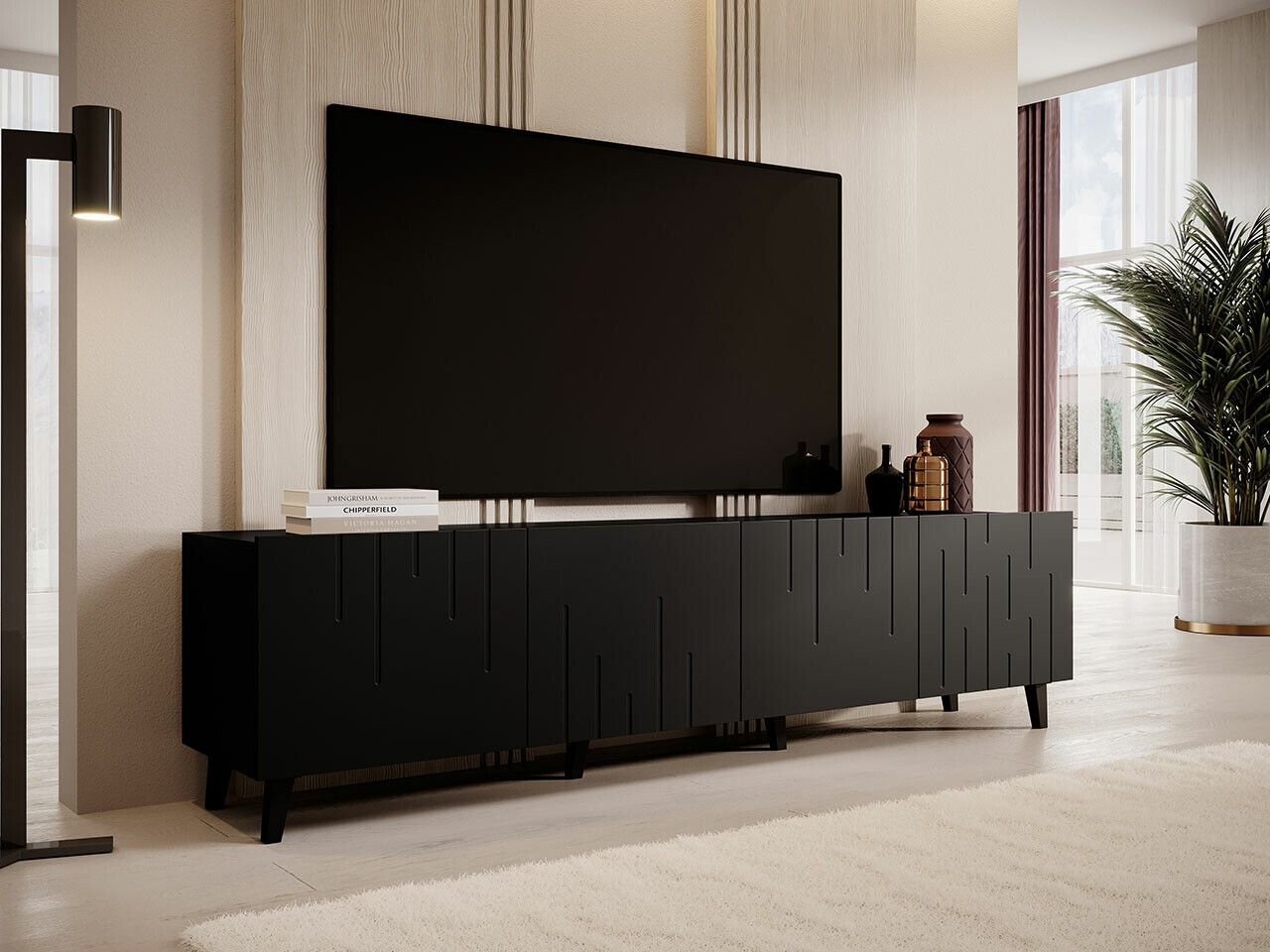 TV-Möbel Charlotte 176 (Schwarz)