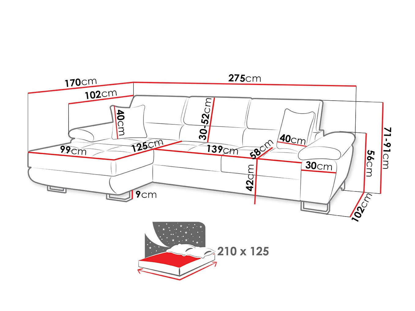 Ecksofa Comfivo 192 (D511 + Uttario Velvet 2959)