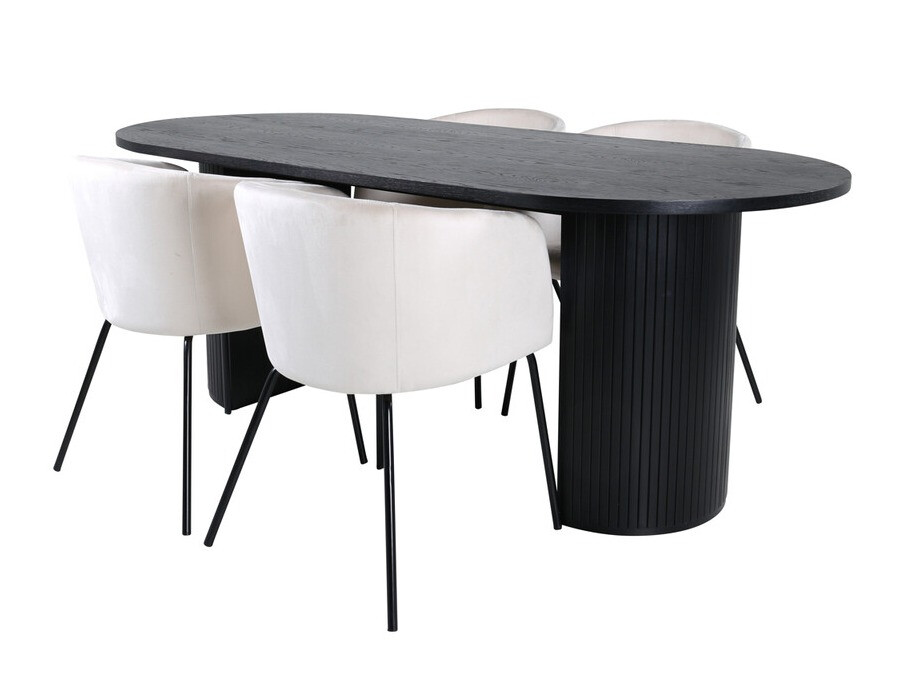 Essgruppe Dallas 3313 (Schwarz + Beige)