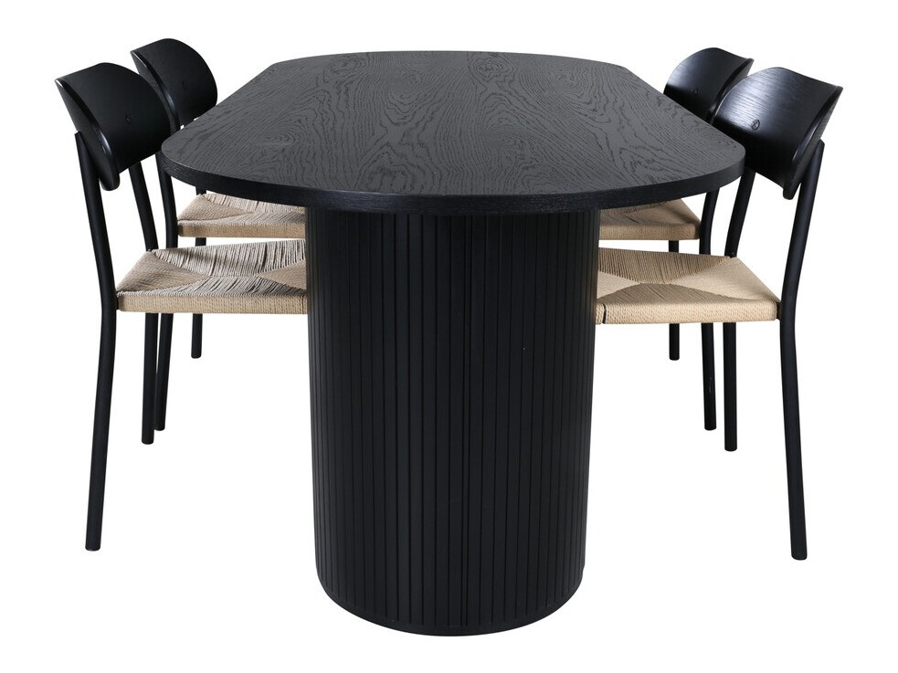 Essgruppe Dallas 3314 (Schwarz + Hellbraun)