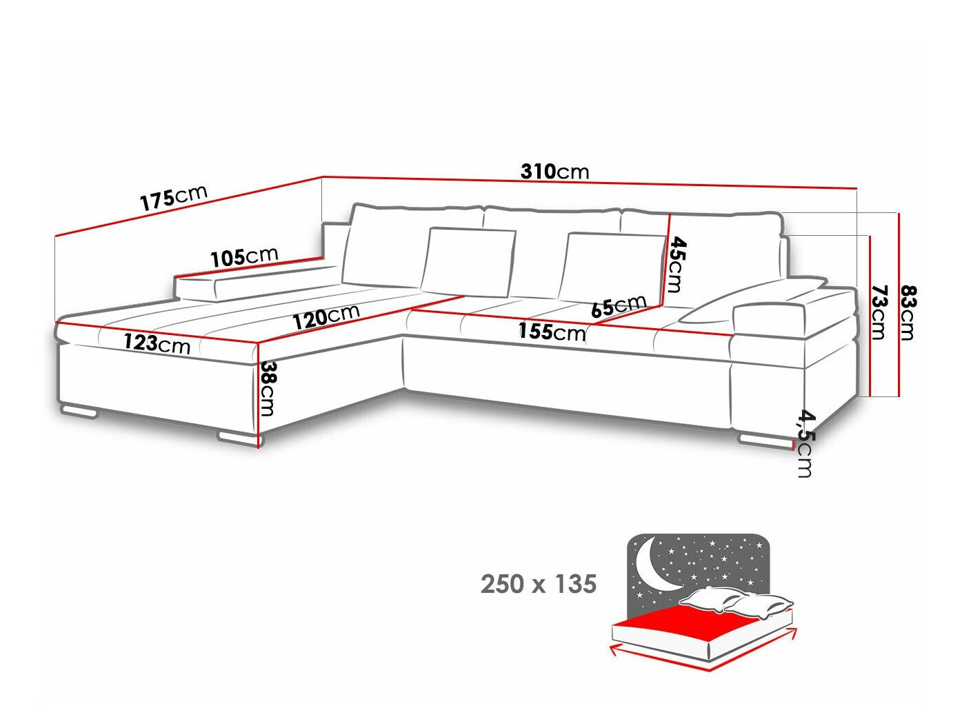 Ecksofa Comfivo Olivetum (Uttario Velvet + Senegal 825)