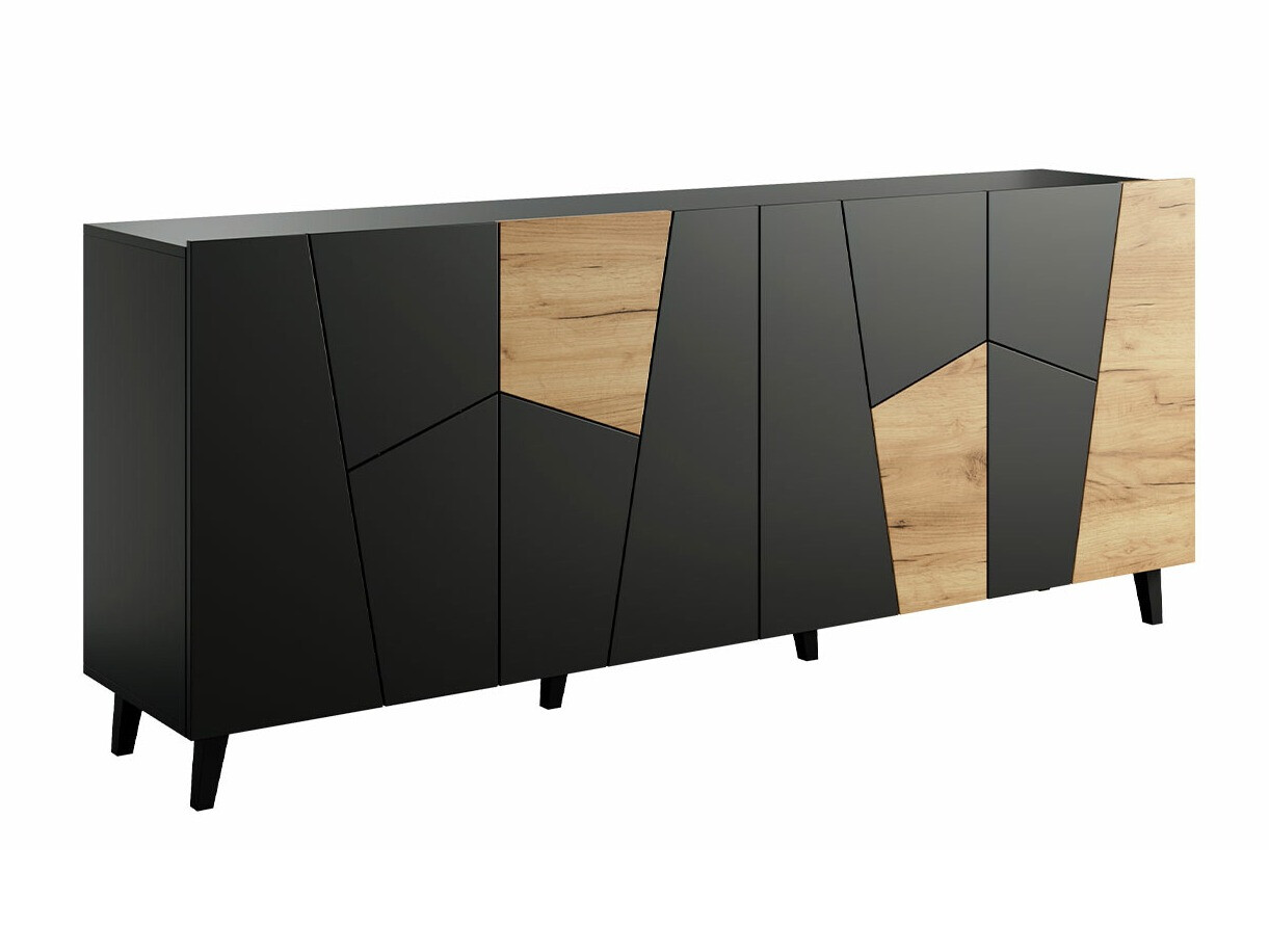 Sideboard Charlotte 180 (Schwarz + Craft eiche)