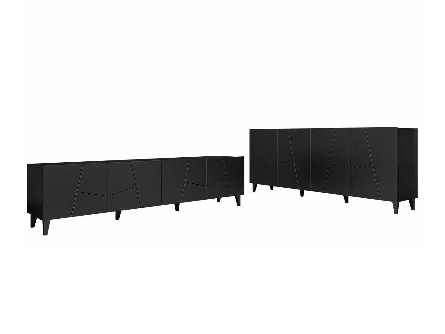 Wohnzimmer-Set Charlotte 182 (Schwarz)