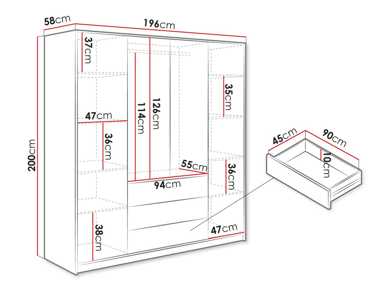 Kleiderschrank Enolevo 114 (Wotan Eiche)
