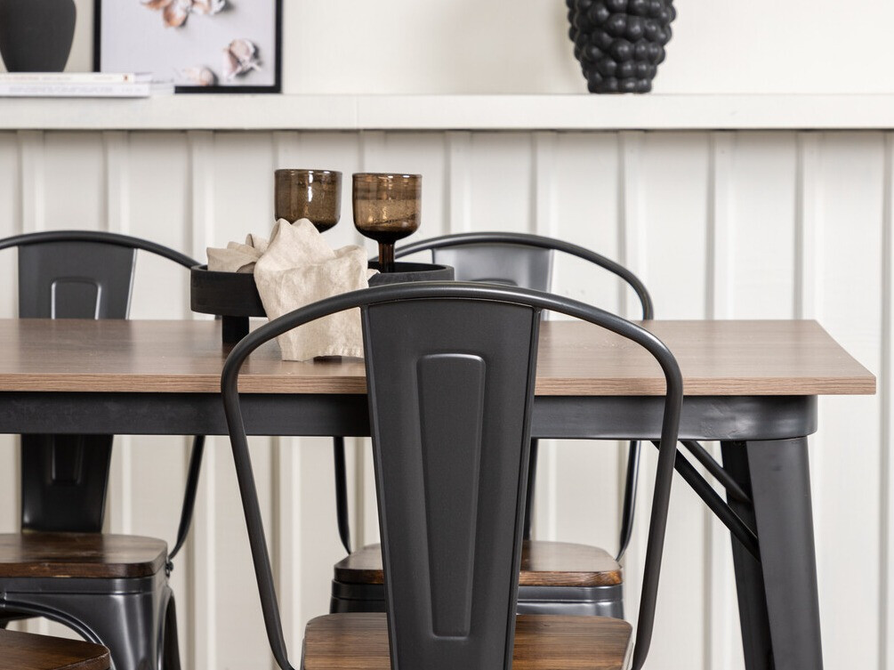 Essgruppe Dallas 3366 (Nussholzoptik + Dunkelgrau)