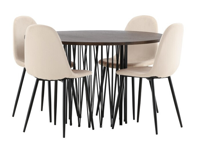 Essgruppe Dallas 3370 (Schwarz + Beige)