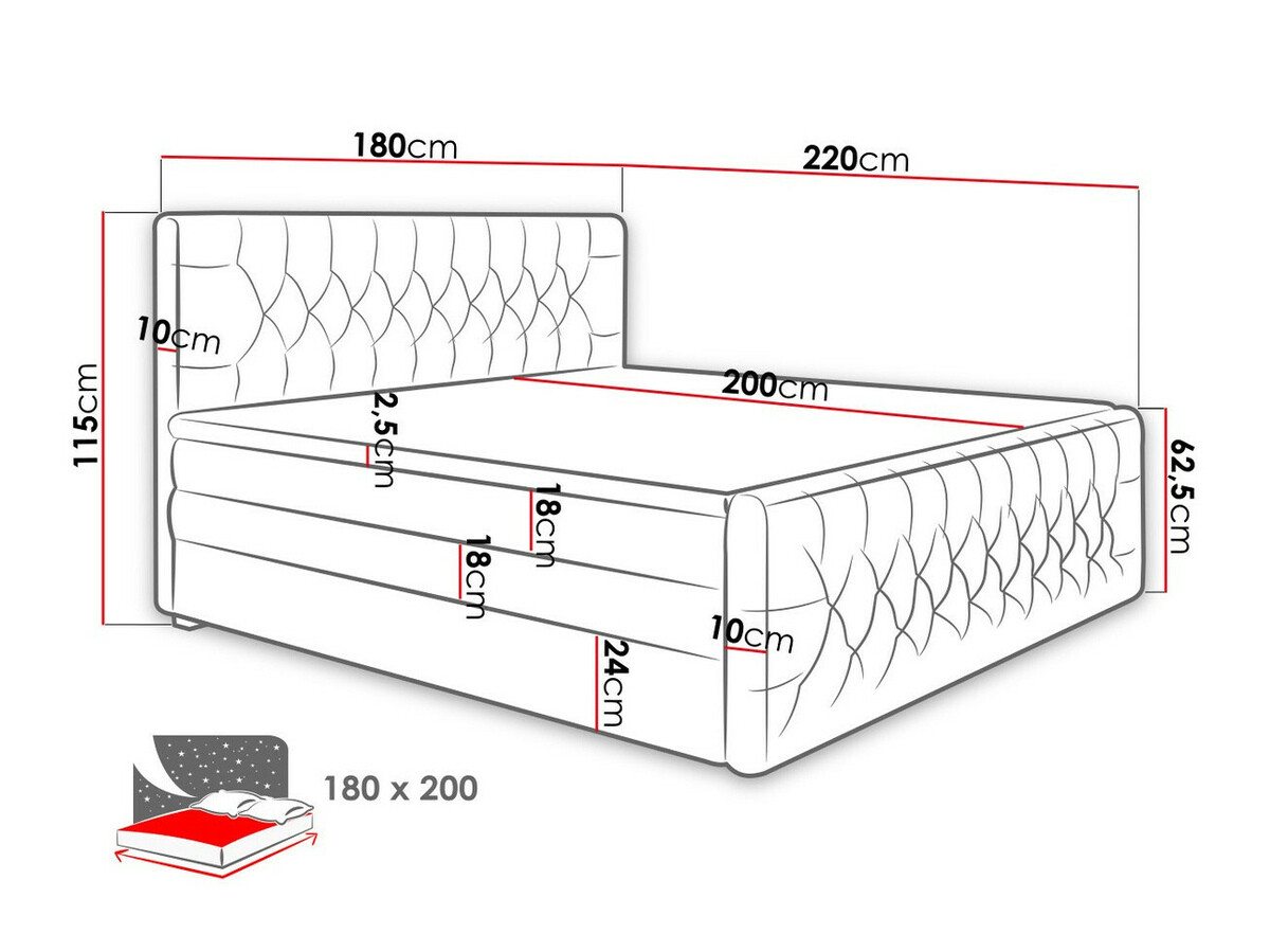 Boxspringbett Nashville 110 (Trinity 16)