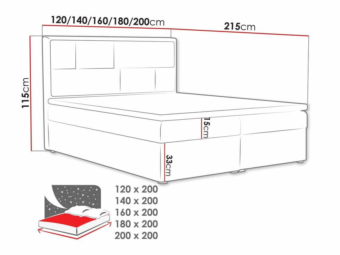 Boxspringbett Pomona 115 (Victoria 14 866)