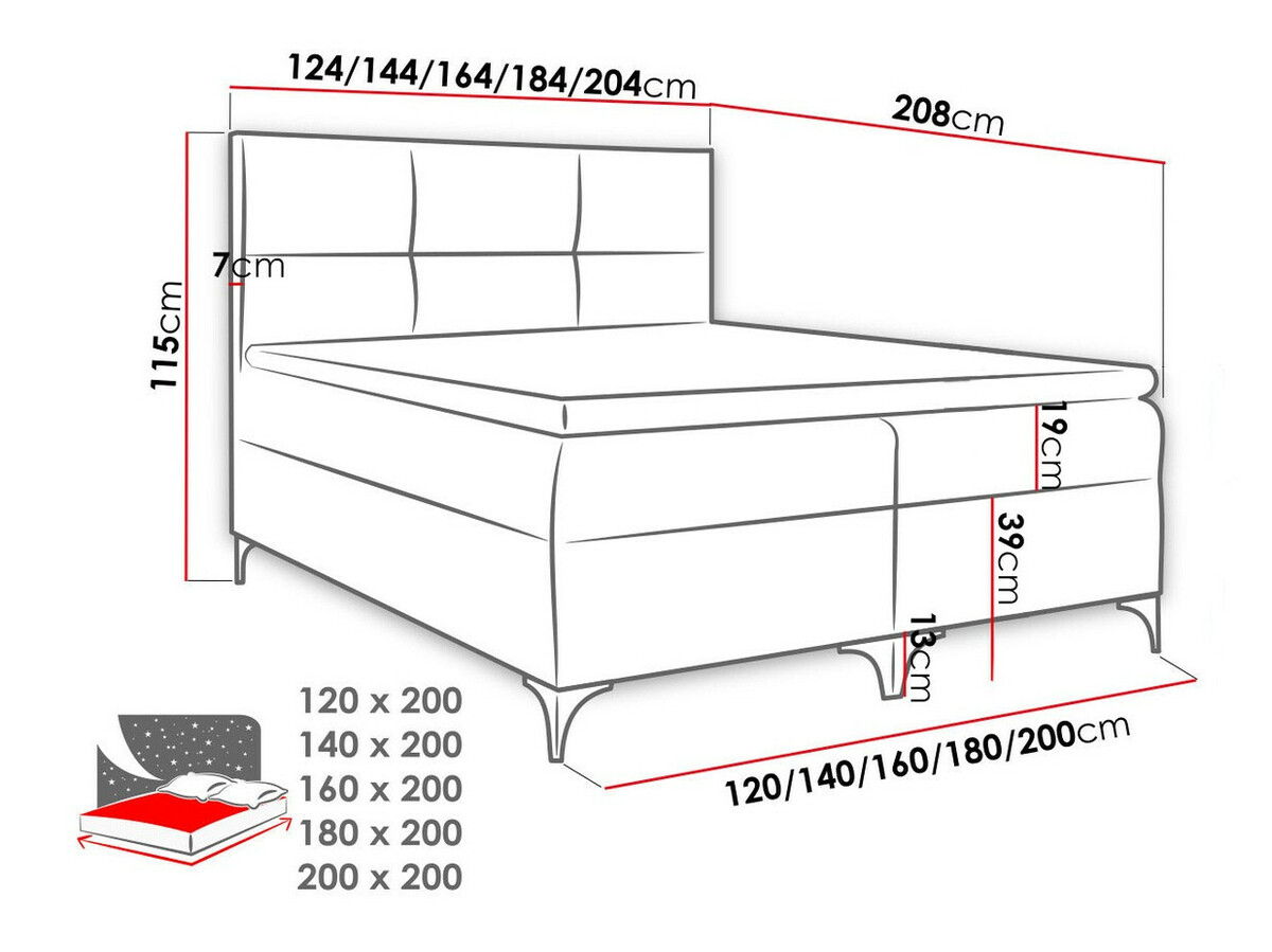 Boxspringbett Mare (Magic Velvet 2241)