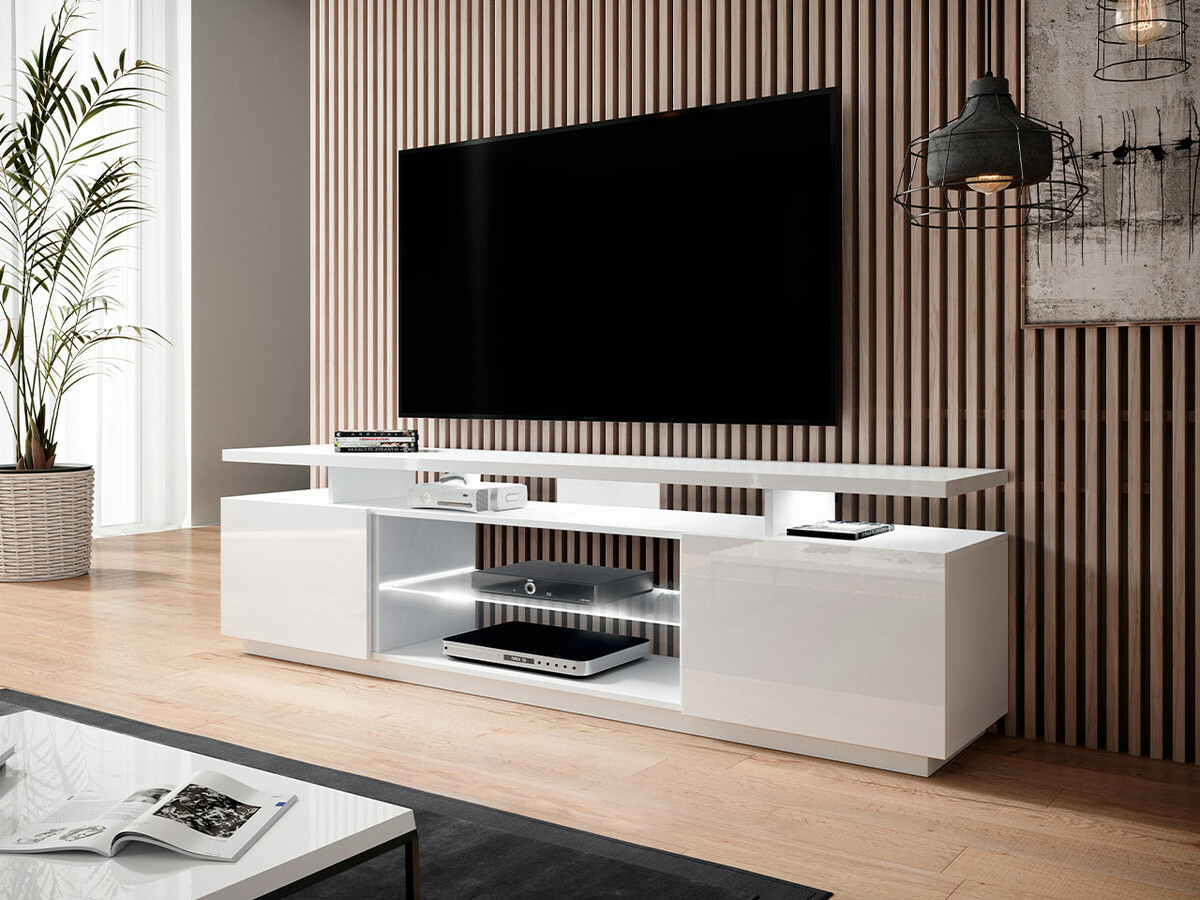 TV-Möbel Figura (Weiss + Weiss glänzend)