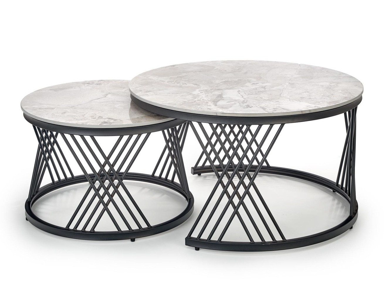 Couchtischset Houston 2011 (Schwarz + Grauer Marmor)