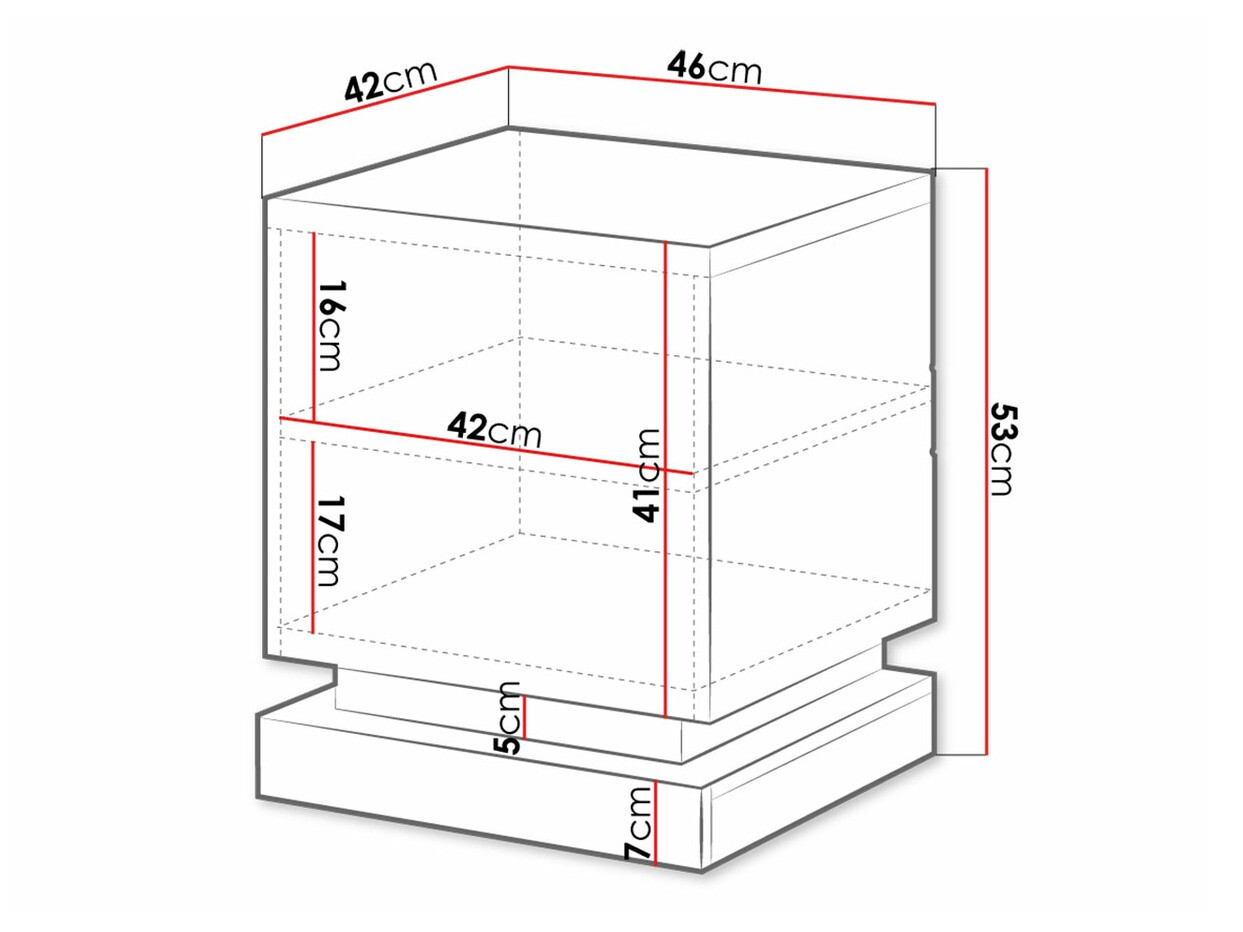 Ein Satz Nachttische Linar (Weiss + Weiss glänzend)