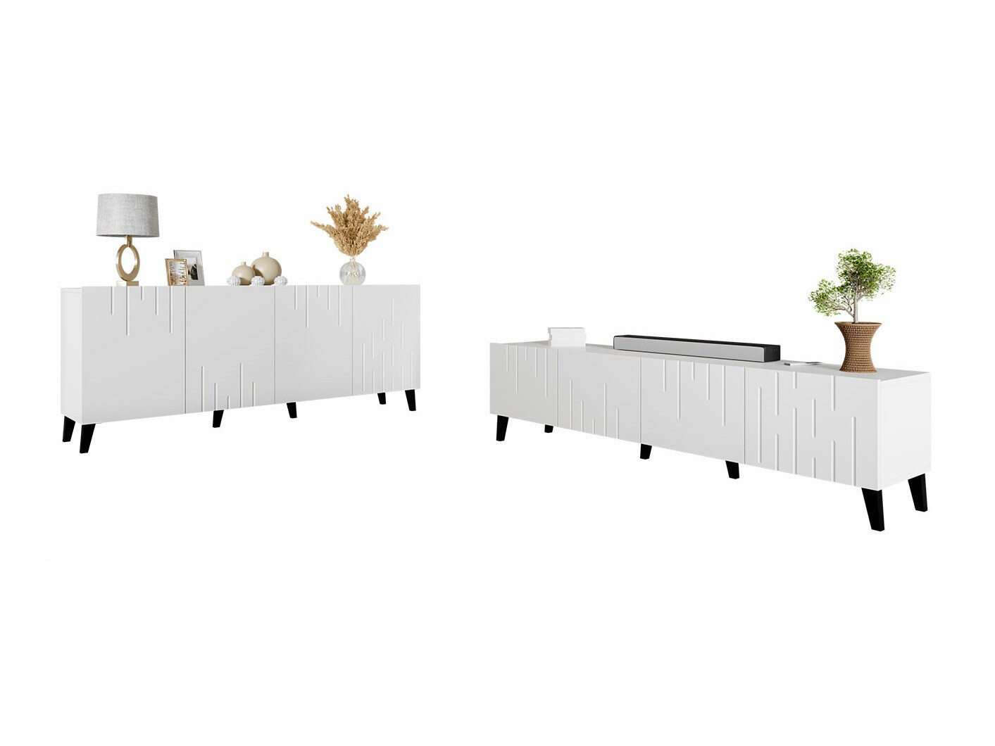 Wohnzimmer-Set Charlotte 212 (Weiss)