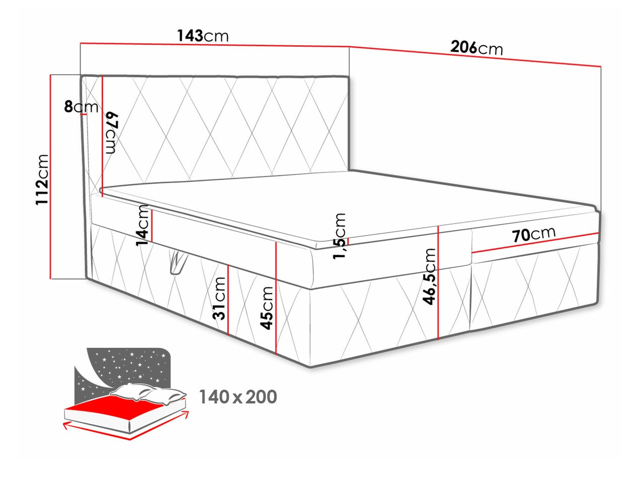 Boxspringbett Comfivo Avis (Magic Velvet 2250)