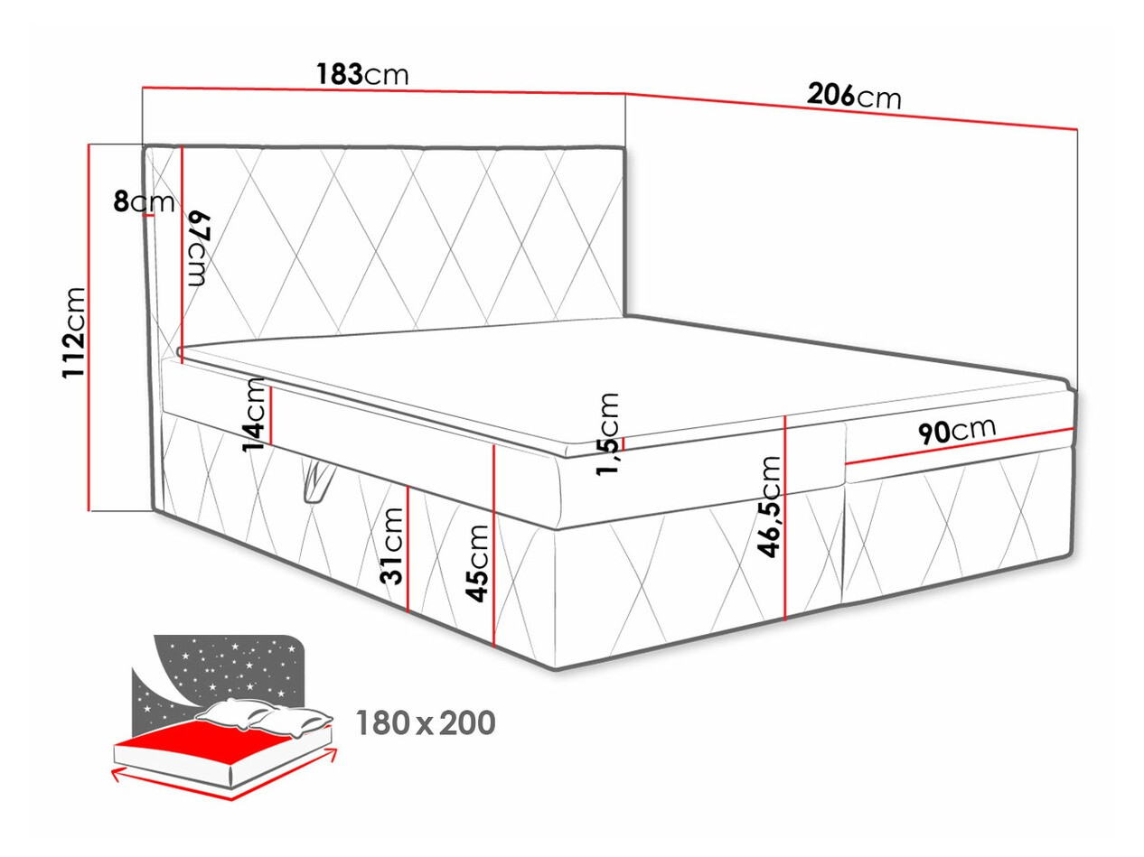 Boxspringbett Comfivo Avis (Magic Velvet 2288)