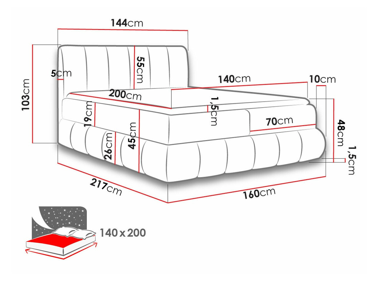 Boxspringbett Cursus (Kronos 19)