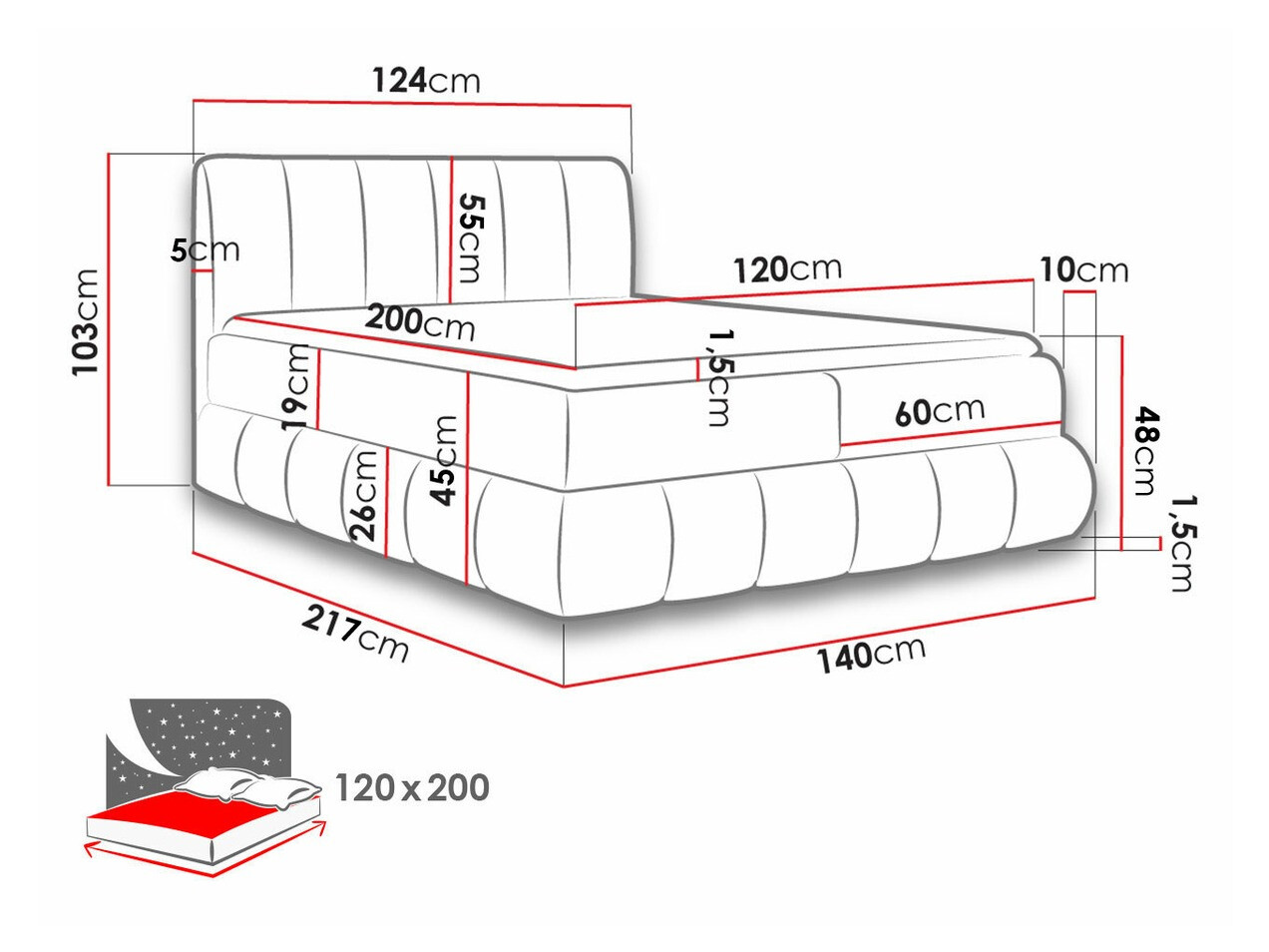 Boxspringbett Cursus (Kronos 26)