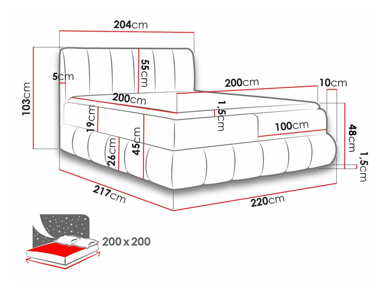Boxspringbett Cursus (Kronos 26)