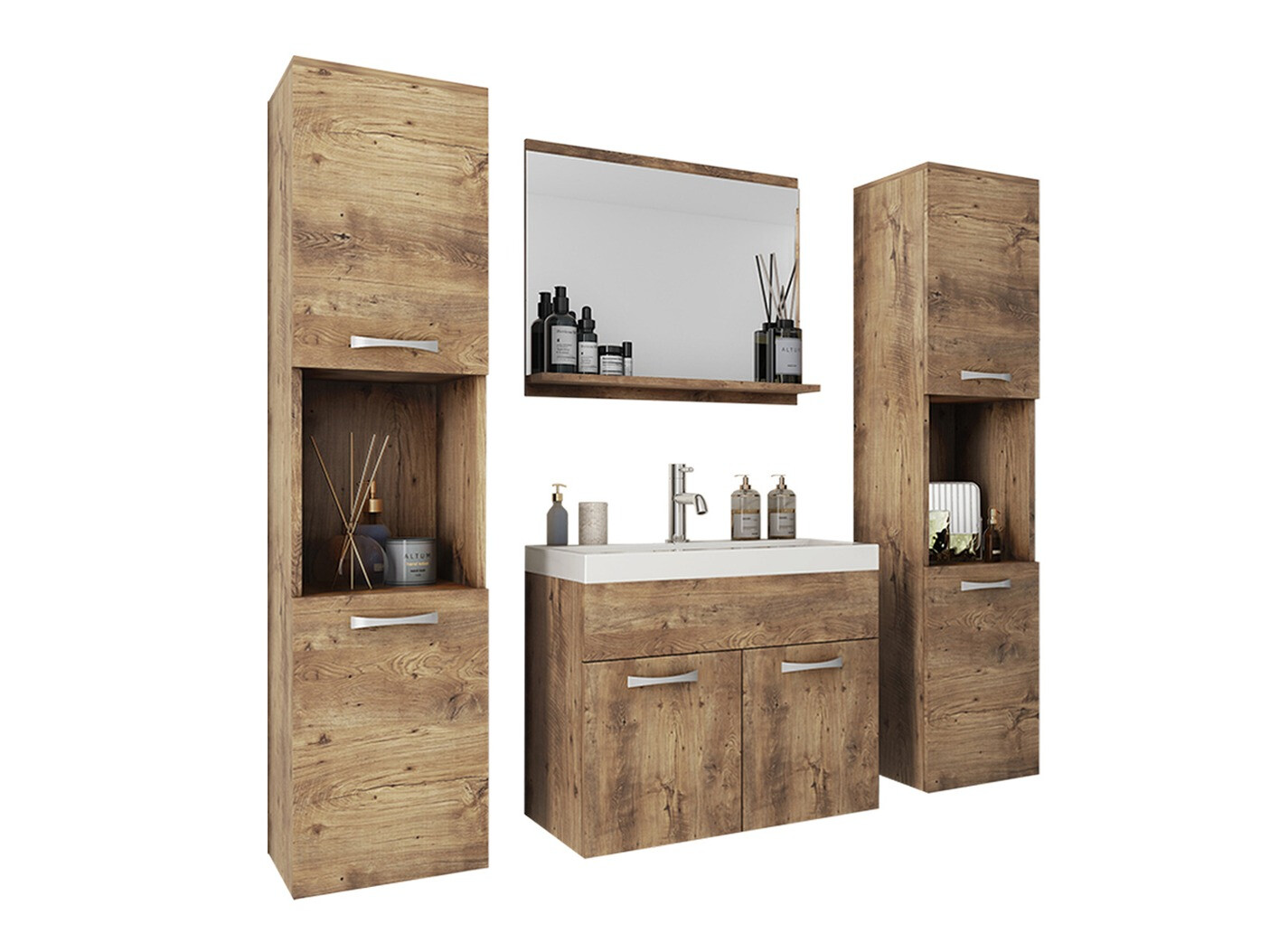 Badezimmer-Set Sarasota 123 (Nussholzoptik)