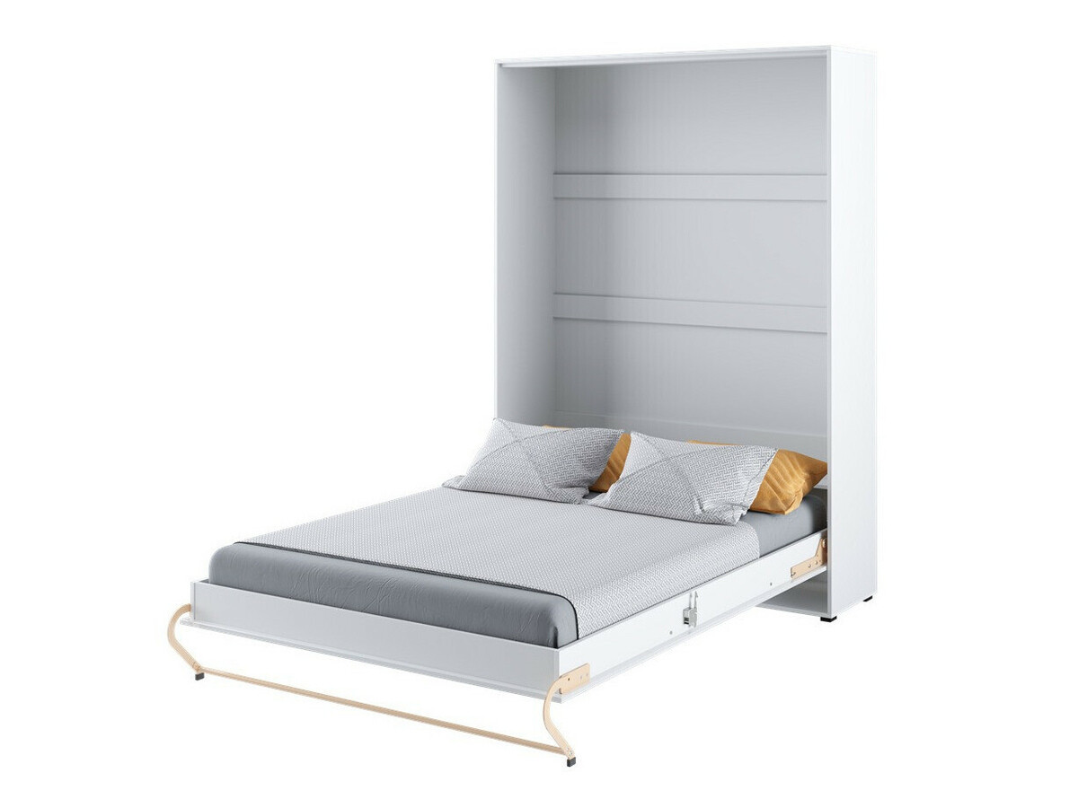 Schrankbett Concept Pro Lenart III (Weiss + Weiss glänzend)