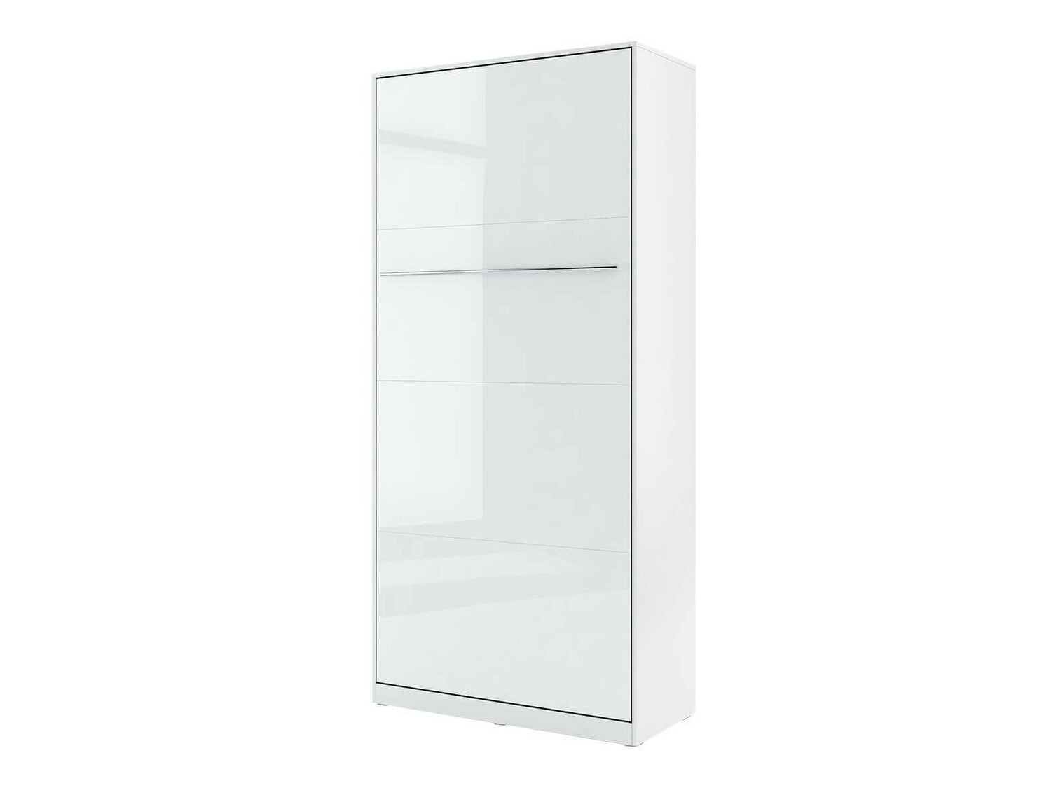 Schrankbett Concept Pro Lenart III (Weiss + Weiss glänzend)