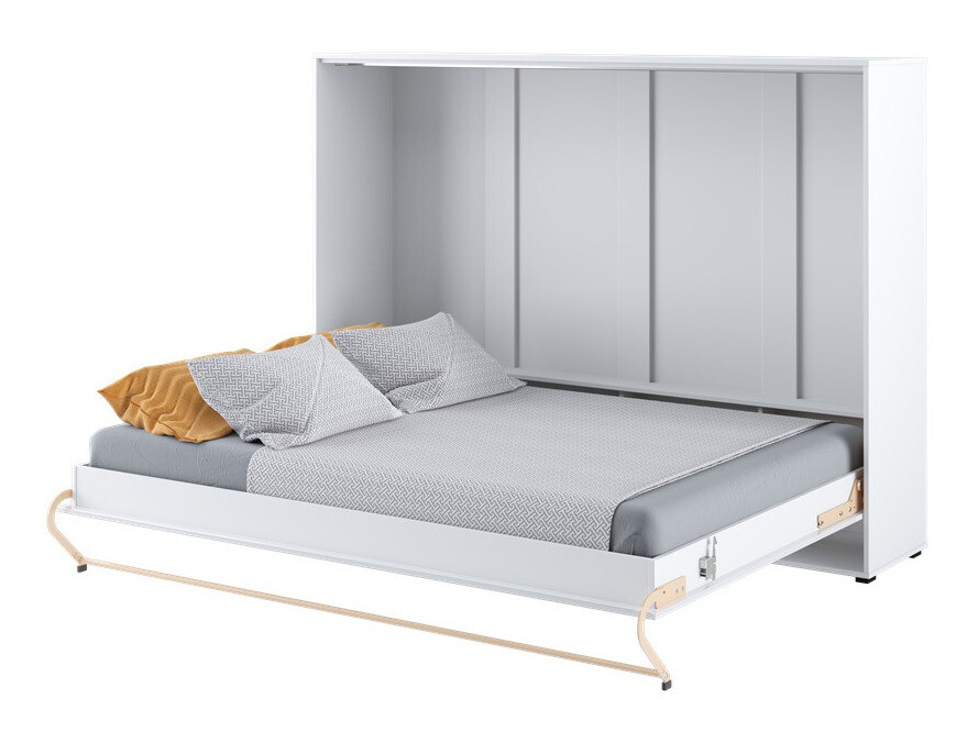 Schrankbett Concept Pro Lenart IV (Weiss + Weiss glänzend)