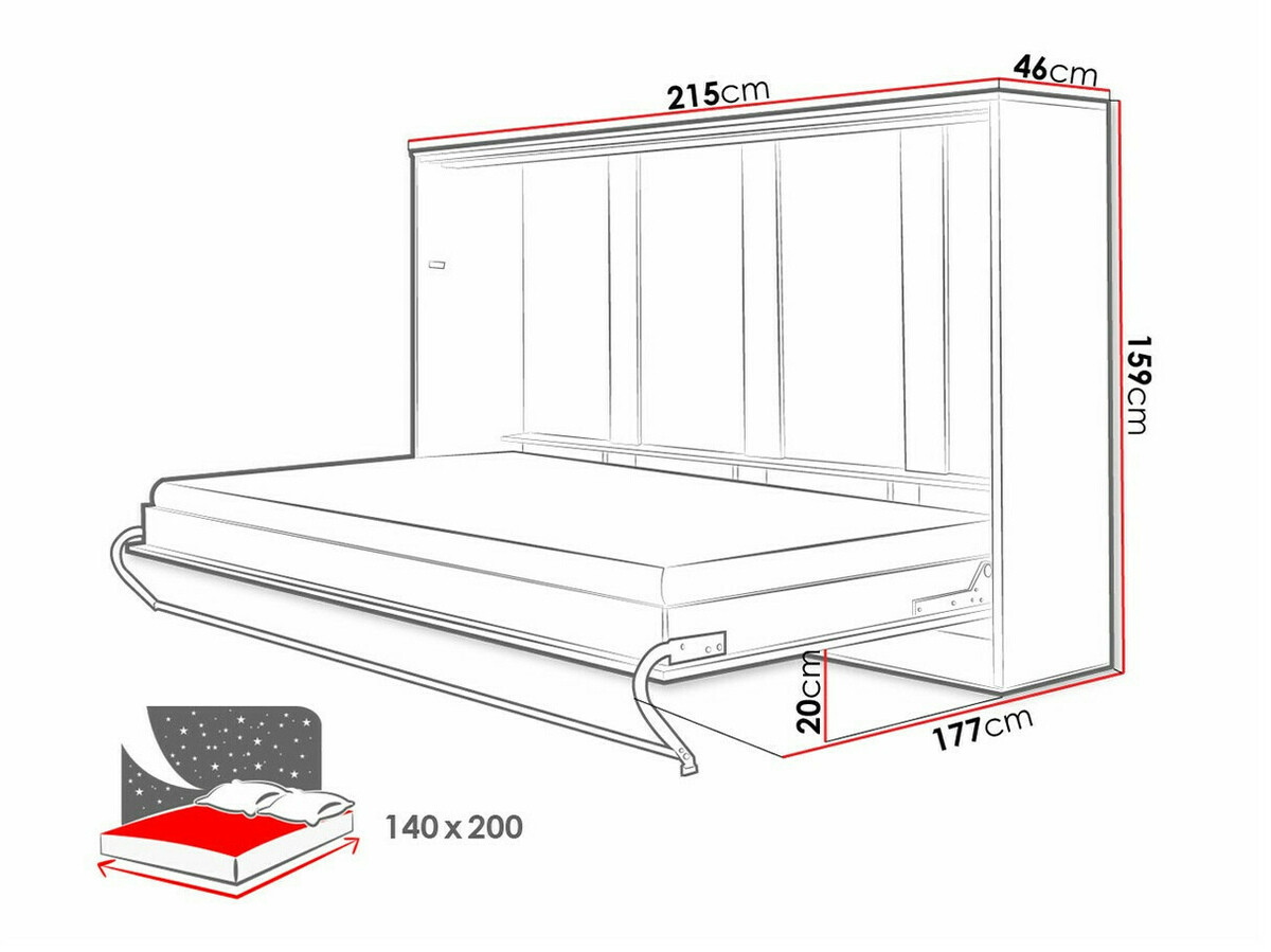 Schrankbett Concept Pro Lenart IV (Weiss)
