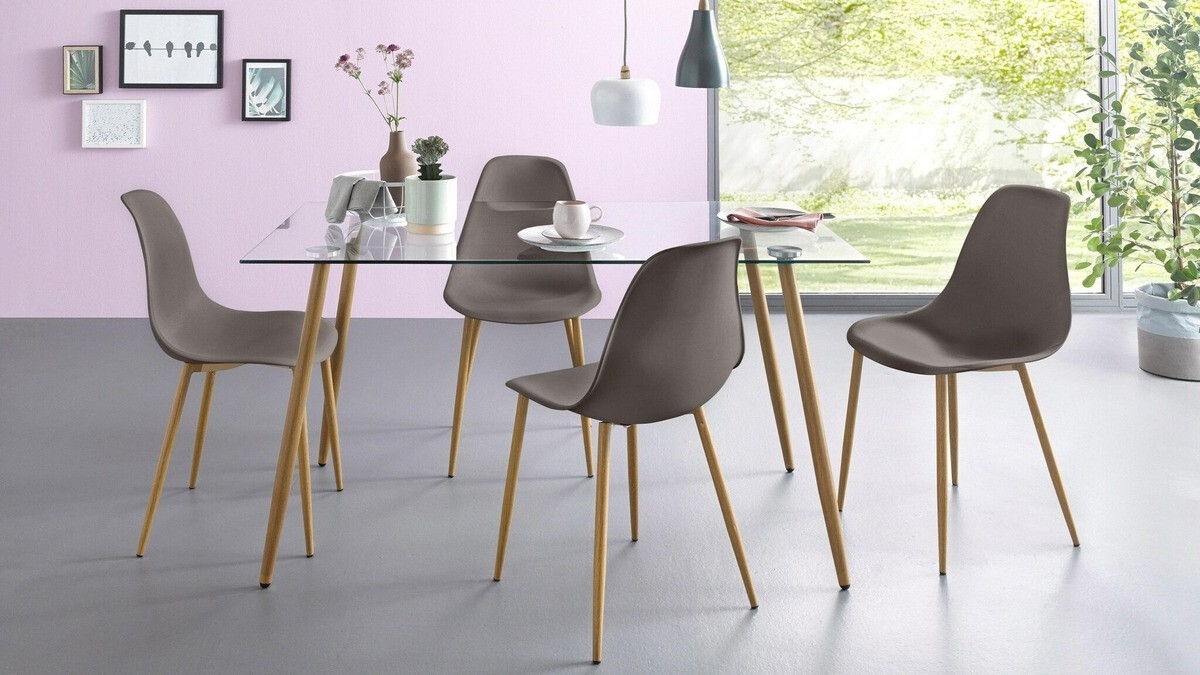 Stuhlset Denton 1142 (Anthrazit + Eichenholzoptik)